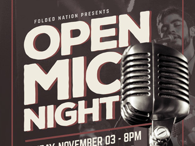 Open Mic Night Flyer Template band event flyer leaflet mic music night nite open party show singer