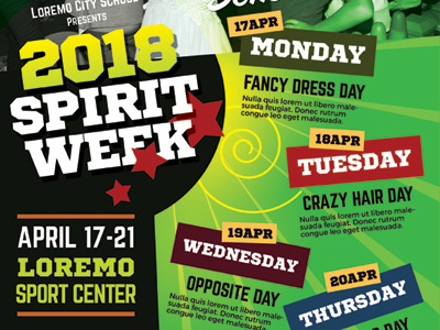 Spirit Week Flyer Templates ad flyer homecoming party pride school spirit summer team week youth