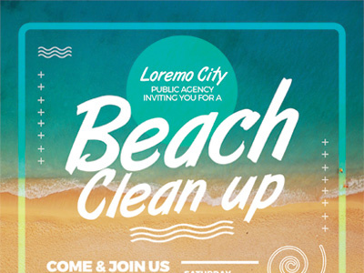 Beach Clean Up Flyer Templates ad beach clean clean up earth day flyer green sea summer underwater waste
