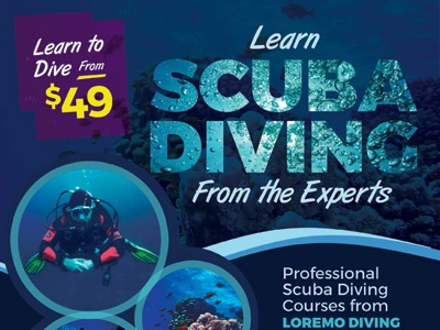 Scuba Diving Flyer Templates ad blue dive diver diving flyer scuba scuba diving sea snorkeling sport underwater