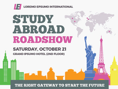 Education Fair Flyer Templates abroad ad ads college education expo fair flyer overseas roadshow study university