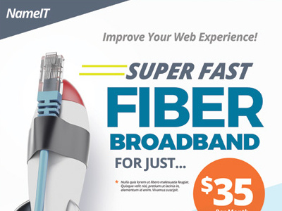 Internet Broadband Promotion Flyer Templates ad ads broadband fiber fibre flyer high speed home internet plan poster provider