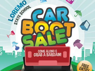 Car Boot Sale Flyer Template ad boot boots car community fair flyer garage market sale shop yard