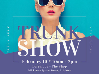 Trunk Show Flyer Templates ad designer fashion flyer jewelry model party sales show shows trunk wedding