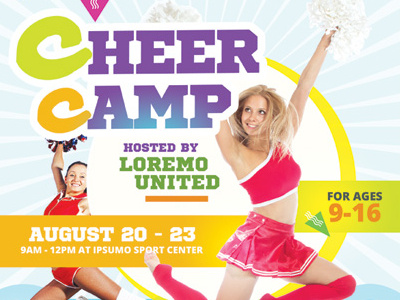 Cheer Camp Flyer Templates ad camp cheer cheer leading cheerleader cheerleading cheers dance flyer sport teens training