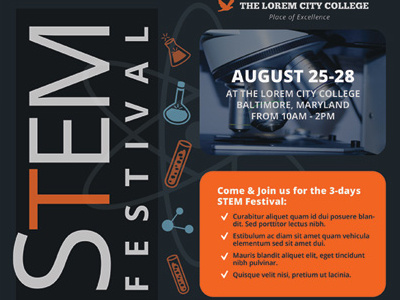 STEM Event Flyer Templates ad camp education expo fair festival flyer poster school science stem