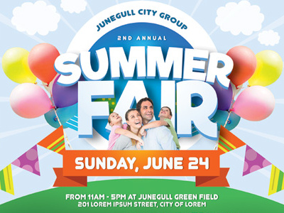 Summer Fair Flyer Templates ad camp children fair family festival fun kid poster school spring summer