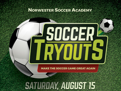 Soccer Tryouts Flyer Templates ad ball camp clinic flyer football game soccer sport summer team tryouts