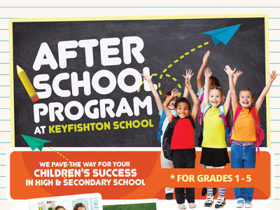 After School Program Flyer Template ad advert after after school back to school care children flyer kids leaflet learning center pamphlet poster training