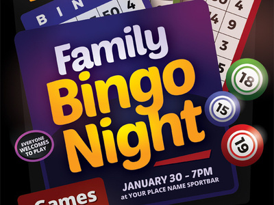 Bingo Night Flyer Template ad bingo bingo night card family flyer fundraiser game night online pamphlet team