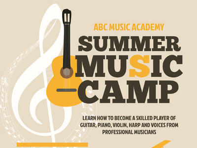 Summer Music Camp Flyer Templates ad camp children clinic flyer kids lesson music musician poster school summer training