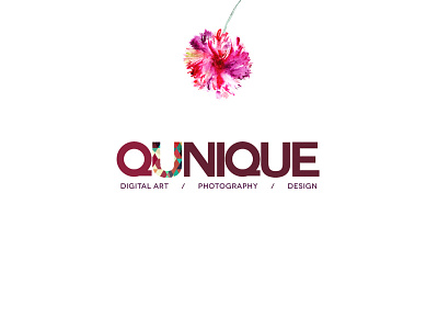 Qunique Logo agency art creative design digital flower logo photography