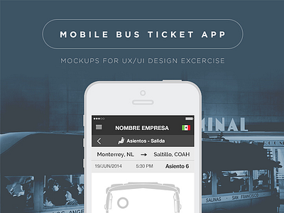 Bus Ticket App app bus buy mobile phone responsive sell ticket ui ux