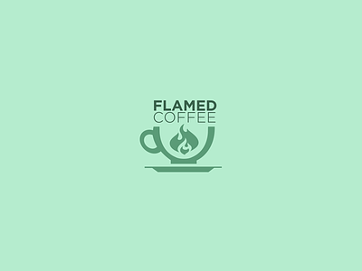 Flamed Coffee Logo cafe coffee cup espresso fire flamed flames plate yummy