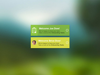 Welcome Widget (2 versions) - freebie check freebie green icon picture tasks user welcome widget