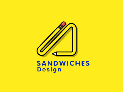 logo design logo pencil sandwiches vi yellow