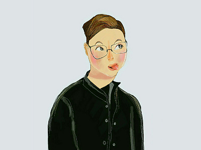 a very charming person illustration man painting portraiture