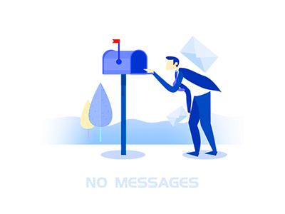 no message ui 应用 插图 清洁 蓝色 设计