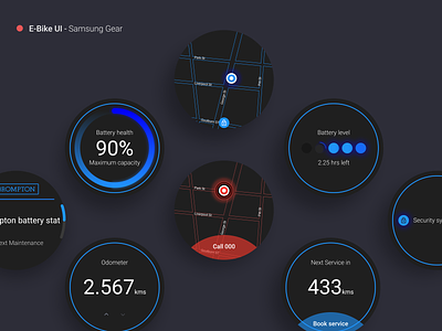 Galaxy Watch E-Bike UI bicycle design e bike figma interface samsung gear ui wearable
