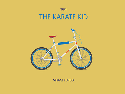 MIYAGI TURBO 80s bicycle illustrator karate kid