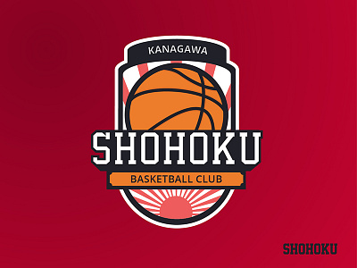Shohoku High Basketball Club basketball design logo shohoku slam dunk