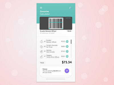 Groceries Calculator dailyui 004 design interface sketch ui