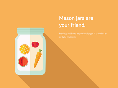 Food Storage Tips - Mason jars are your friend flat food icons illustration research service design storage tips
