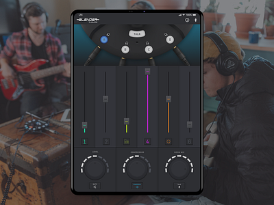 Blender Mobile App 3d app audio button dark fader interface ios ipad ipad pro knob mixer mobile skeuomorphic slider sound ui ux