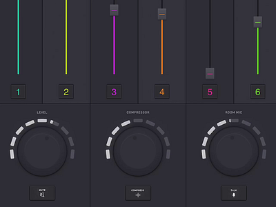 Rotating Dials on Blender 3d animation app audio blender dark design dial fader interaction design interface ipad knobs mobile rotate ui ux