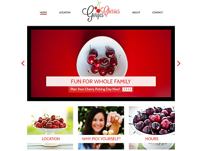 Gorges Cherries best brand branding cherries cherry clean debut design dribbble favorite flat fun gorges gorges cherries logo logo design popular pretty re design red redesign simple website website design website re design website redesign white