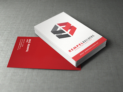 Rempel Builders best brand branding builders business card business card design construction construction logo debut design dribbble favorite fun grey hgtv logo logo design logo re design logo redesign popular re design red redesign rempel rempel builders