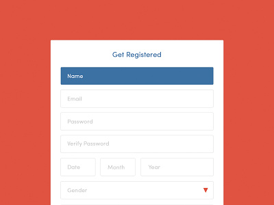 Get in the loop-Registration Form app design blue branding dribbble orange re design red redesign responsive ui user interface design ux