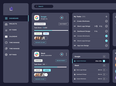 A Task Management app Concert dashboard design web app