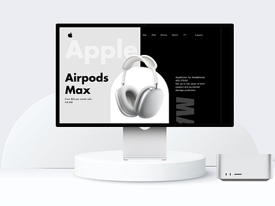 Apple Airpod Max landing Page branding design figma landing page design minimalist ui user experience website design