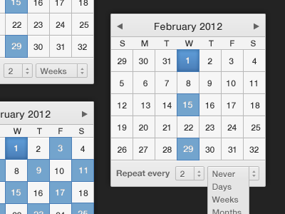 Recurring Stuff calendar recurring ui