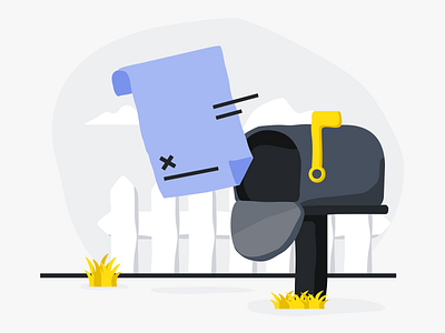Contract Sent contract design empty state illustration mailbox sent ui