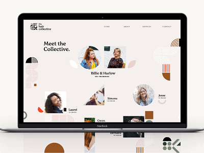 Homepage Design, The Hair Collective branding branding and identity branding and logo branding concept branding design branding designer branding identity design design system design systems geometric identitydesign logo logodesign modular modular design shapes ui design web desgin website