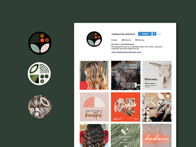 Social Feed, The Hair Collective Brand Identity avatar brand design brand designer brand identity branding branding and identity branding concept branding design color palette geometric geometric design logo logodesign modular design social social media design socialmedia visual identity