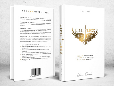 Limitless book cover book cover design clean gold foil life coaching minimal minimalist white