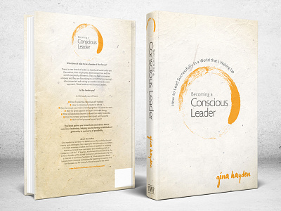 Becoming a Conscious Leader book cover book cover design buddhist minimal minimalist orange organic