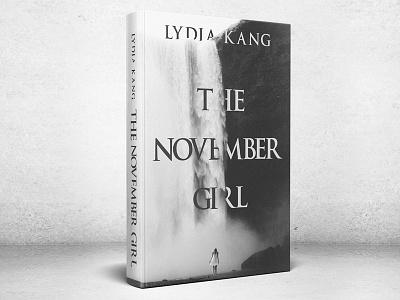 November Girl black and white book cover book cover design fiction girl gray scale waterfall