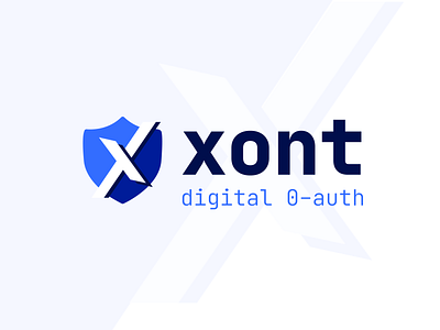 Xont Logo fintech identity logo safety security shield x
