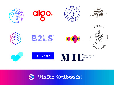 Hello Dribbble! branding branding agency checkmark coffee consulting logo education app gradiant healtcare heart high tech illustration isometric knitwear logo metal mining pill shopping toucan unicorn