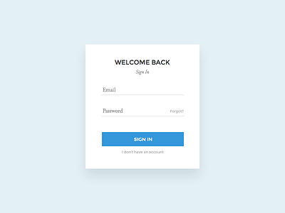 Simple Sign In Form by Sudeep on Dribbble
