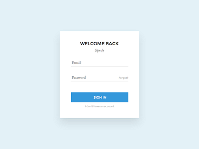 Simple Sign In Form app clean email form minimal modal password sign in simple ui ux web