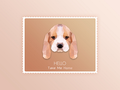 [Low-poly] Little puppy dog home low poly puppy