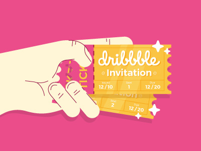 2 Tickets dribbble Invitation draft dribbble giveaway invitation invite ticket