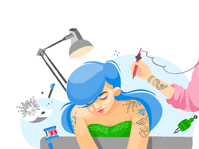 Tattoo artist illustration