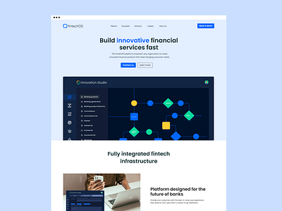 Homepage design for a fintech company