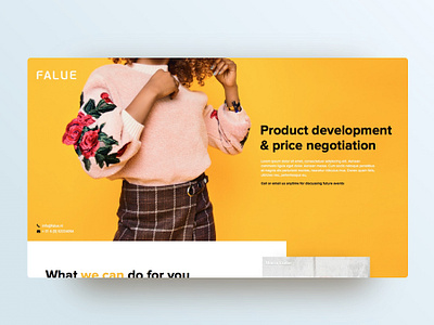 Falue development fashion fashion brand onepager product webdesign website